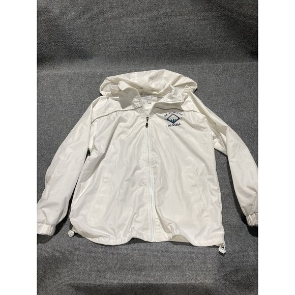 G Jacket Women’s Size Small White Long Sleeve Full Zip Hooded Ketchikan AK - Picture 1 of 12